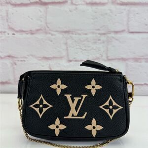 Louis Vuitton Empreinte Bicolor Mini Pochette Chain Bag Black